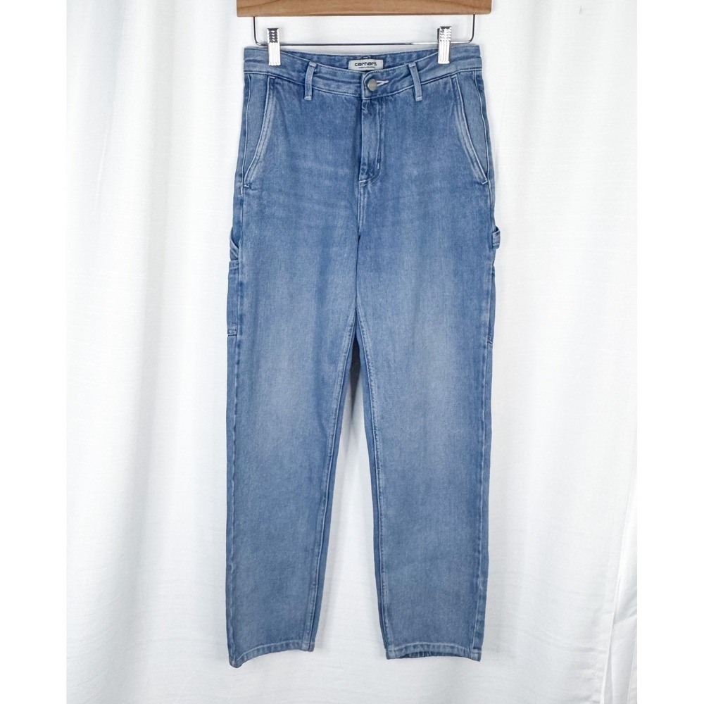 Carhartt WIP Womens Pierce Boyfriend Jeans 25 Blue Denim Utility Work Pants EUC